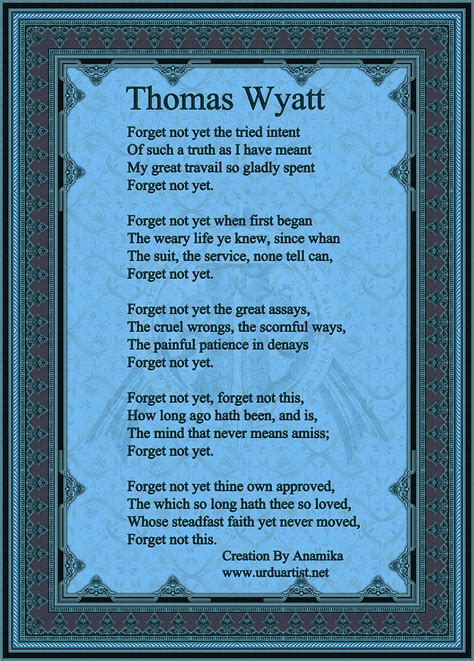 thomas wyatt famous poems